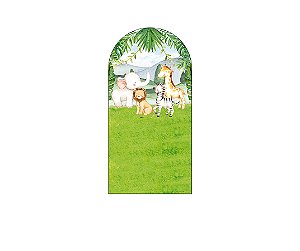 Painel De Festa Romano 1,00x2,00- Safari Animais Aquarela 004