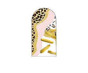 Painel De Festa Romano 1,00x2,00- Safari Estampa Animais Print Gold 042