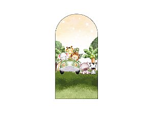 Painel De Festa Romano 1,00x2,00- Safari Aquarela Clean 084