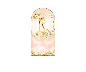 Painel De Festa Romano 1,00x2,00- Safari Girafinha Floral 100