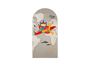 Painel De Festa Romano 1,00x2,00- Avião Vermelhos 004