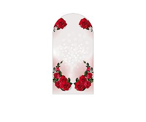 Painel De Festa Romano 1,00x2,00- Noivado Rosas Vermelhas 002
