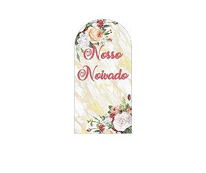 Painel De Festa Romano 1,00x2,00- Nosso Noivado Efeito Mármore 005