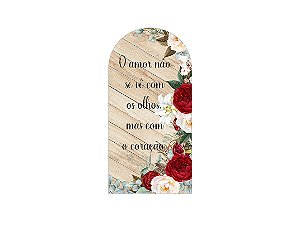 Painel De Festa Romano 1,00x2,00- Casamento Boho Flores Vermelhas 006
