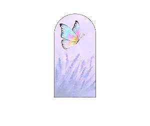 Painel De Festa Romano 1,00x2,00- Borboleta e Flores de Lavanda 016