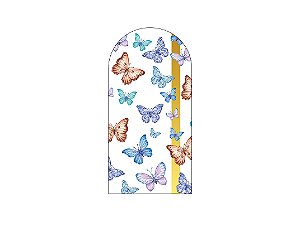 Painel De Festa Romano 1,00x2,00- Borboletas Coloridas Efeito Glitter 021