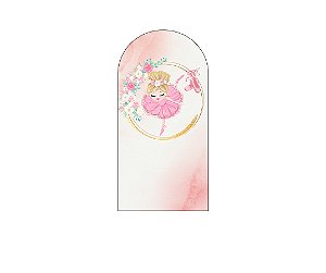 Painel De Festa Romano 1,00x2,00- Bailarina Frame Dourado Floral 020