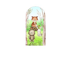 Painel De Festa Romano 1,00x2,00- Bosque dos Animais Aquarela 017