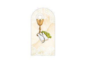 Painel De Festa Romano 1,00x2,00- Primeira Eucaristia Bege 013