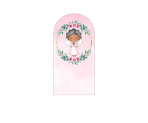 Painel De Festa Romano 1,00x2,00- Batizado Anjinha Rosa 031
