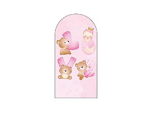 Painel De Festa Romano 1,00x2,00- Chá de Bebê Ursinha Rosa 007