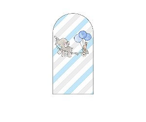 Painel De Festa Romano 1,00x2,00- Chá de Bebê Elefantinho Azul 045