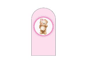 Painel De Festa Romano 1,00x2,00- Chá de Bebê Ursa Cute Rosa 059