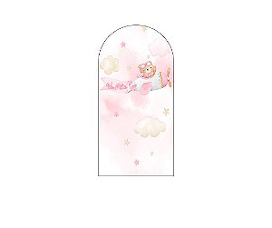 Painel De Festa Romano 1,00x2,00- Chá de Bebê Ursinha Aviadora Cute 085