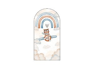Painel De Festa Romano 1,00x2,00- Chá de Bebê Urso Aviador nas Nuvens 102