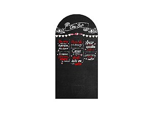 Painel De Festa Romano 1,00x2,00- Chá Bar Preto e Vermelho 014