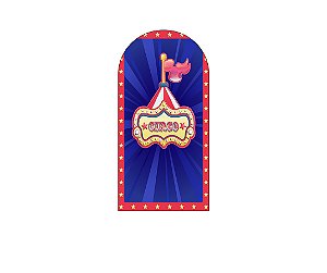 Painel De Festa Romano 1,00x2,00- Circo Tradicional Azul e Dourado 038