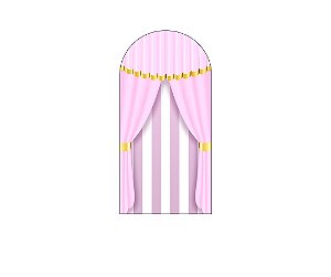 Painel De Festa Romano 1,00x2,00- Circo Rosa e Branco 040