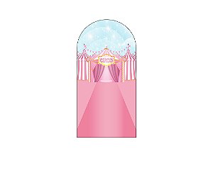Painel De Festa Romano 1,00x2,00- Circo Tenda Rosa 048