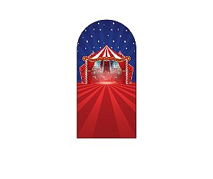 Painel De Festa Romano 1,00x2,00- Circo Tenda Vermelha Noite Estrelada 053