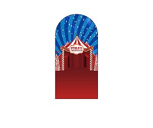 Painel De Festa Romano 1,00x2,00- Circo Clássico Vermelho e Azul 054
