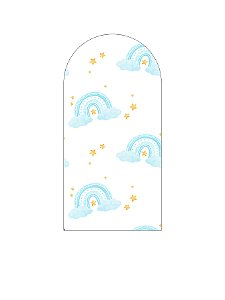 Painel Romano Veste Fácil 1,00x2,00 - Arco-íris Azul Com Estrelas 008