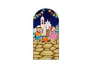 Painel Romano Veste Fácil 1,00x2,00 - Festa Junina Crianças Dançando 003
