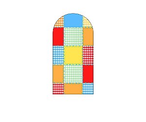 Painel Romano Veste Fácil 1,00x2,00 - Festa Junina Remendos Colorido 021