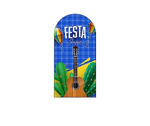 Painel Romano Veste Fácil 1,00x2,00 - Festa Junina Bandeiras Fundo Azul 030