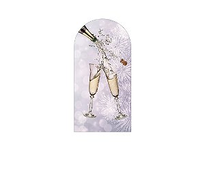Painel Romano Veste Fácil 1,00x2,00 - Ano Novo Taças Prateado 009