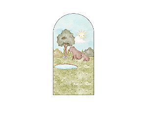 Painel Romano Veste Fácil 1,00x2,00 - Safari Capivara Aquarela 044
