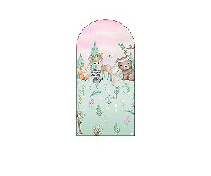 Painel Romano Veste Fácil 1,00x2,00 - Safari Rosa e Verde 048