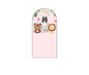 Painel Romano Veste Fácil 1,00x2,00 - Safari Aniversário Rosa 071