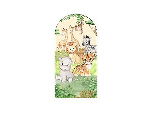 Painel Romano Veste Fácil 1,00x2,00 - Animais Safari Bege com Verde 074