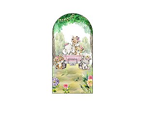 Painel Romano Veste Fácil 1,00x2,00 - Safari Animais Carro Rosa 081