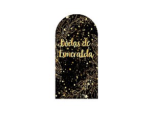 Painel Romano Veste Fácil 1,00x2,00 - Bodas de Esmeralda Efeito Brilhos Dourados 010