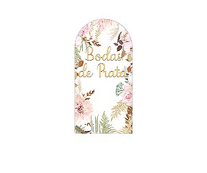 Painel Romano Veste Fácil 1,00x2,00 - Bodas de Prata Floral 034
