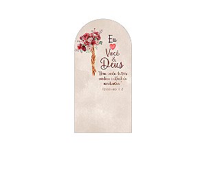 Painel Romano Veste Fácil 1,00x2,00 - Eu Amo Você & Deus Vermelho e Rosa 038