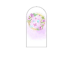 Painel Romano Veste Fácil 1,00x2,00 - Borboletas Frame Floral Lilás 018