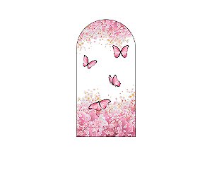 Painel Romano Veste Fácil 1,00x2,00 - Borboletas Rosa Floral 035