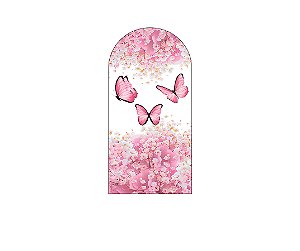 Painel Romano Veste Fácil 1,00x2,00 - Borboletas Floral Rosa Claro 036