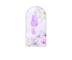 Painel Romano Veste Fácil 1,00x2,00 - Borboleta Lilás no Campo Floral 049
