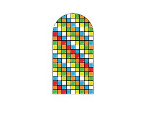 Painel Romano Veste Fácil 1,00x2,00 -  Cubos Coloridos 015