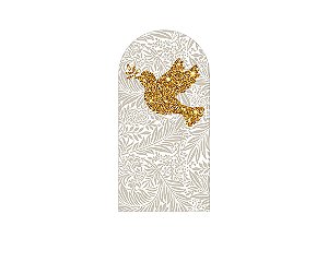 Painel Romano Veste Fácil 1,00x2,00 - Batizado Espirito Santo Bege com Douradas 009