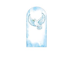 Painel Romano Veste Fácil 1,00x2,00 - Batizado Espirito Santo Azul Aquarela 010