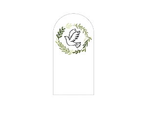 Painel Romano Veste Fácil 1,00x2,00 - Batizado Espirito Santo Frame Folhagens 021