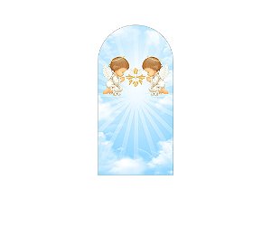 Painel Romano Veste Fácil 1,00x2,00 - Batizado Anjinhos Azul 025