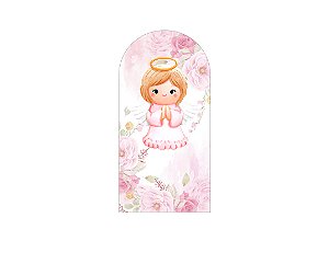 Painel Romano Veste Fácil 1,00x2,00 - Batizado Anjinha Floral 028