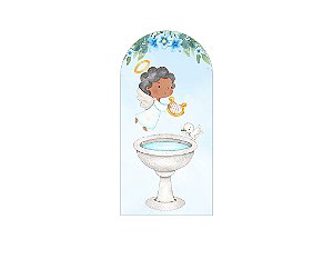 Painel Romano Veste Fácil 1,00x2,00 - Batizado Anjinho Cute Azul 043