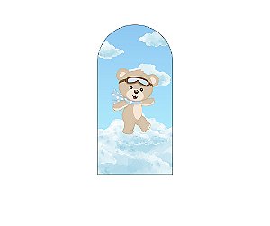 Painel Romano Veste Fácil 1,00x2,00 - Chá de Bebê Urso Baloeiro nas Nuvens 011